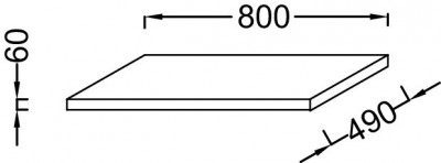 Столешница 80 см, без отверстия, темный камень, меламин с эффектом ламинации, Jacob Delafon «TERRACE» (EB1193-N06)