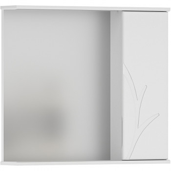 Зеркало со шкафчиком Volna Adel 80 R zsADEL80.R-01 с подсветкой белое прямоугольное