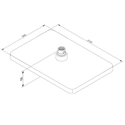 Верхний душ Damixa Merkur 940050300 черный матовый