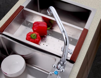 Смеситель Frap для кухни двухвентильный поворотный хром (F4019)