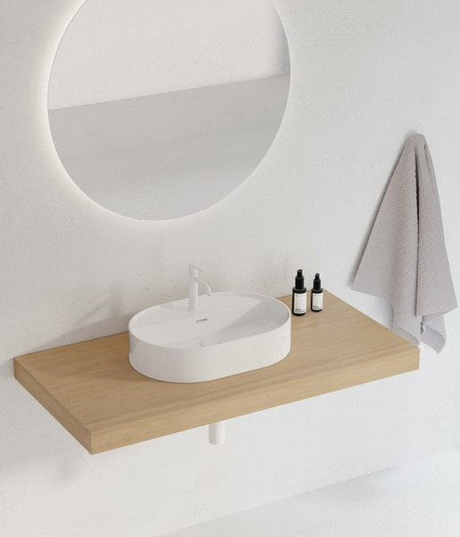 Раковина накладная Ravak Ceramic Slim Shelf O 55 XJX01155003 белая овальная