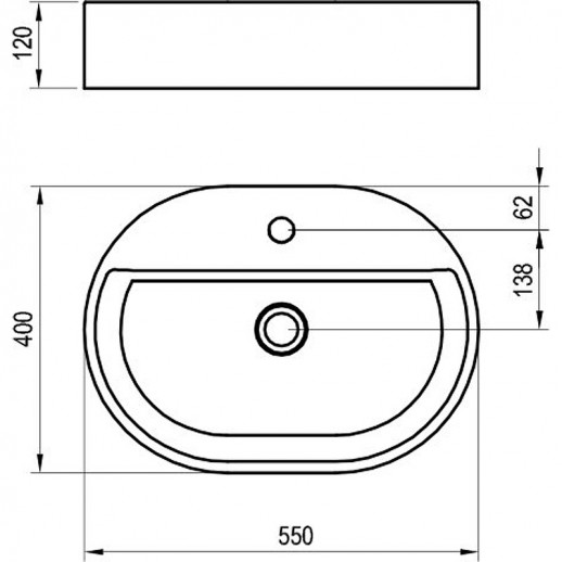 Раковина накладная Ravak Ceramic Slim Shelf O 55 XJX01155003 белая овальная