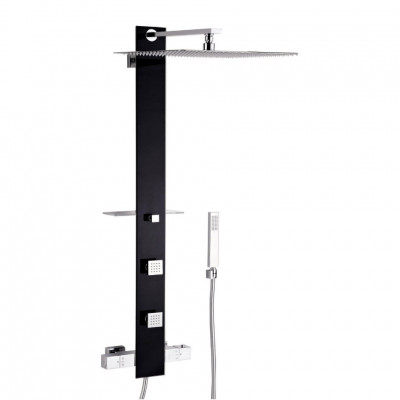 VALENTIN I-Deco Tower Black 525400 410 74 душевая панель, черная/хром