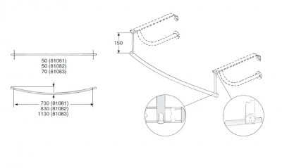 IDO MOSAIK 8108000001 полотенцедержатель для раковины, 60 см, хром