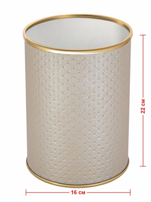 Geralis M-PLG-B PUNTO ведро для мусора б/к 3л бежевое, кант золото