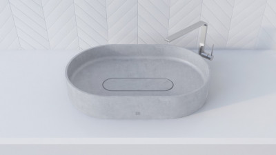 BetON WВ-608 Накладная раковина из бетона серого оттенка в стиле Лофт