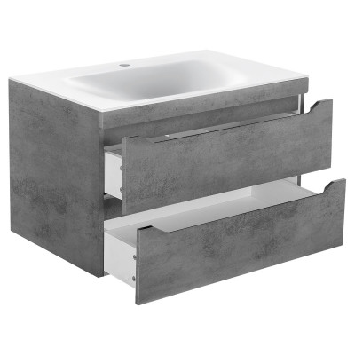 Тумба под раковину Vincea Fine 800 подвесная 2 ящика soft close, Beton VMC-2F800BT