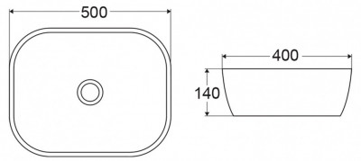 Раковина накладная керамическая Belbagno BB1302-H301, чёрная матовая, 500x400x140, bb1302-h301