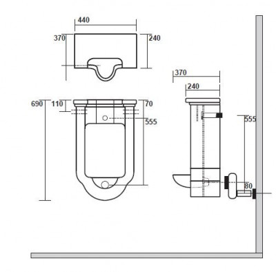 Kerasan Waldorf 413001bi писсуар настенный, белый
