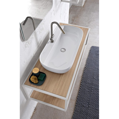 Раковина накладная Glam Scarabeo 1801 76х38 см, светло-серый