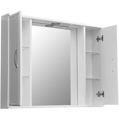 Зеркало со шкафом в ванную Stella Polar Концепт 90/С SP-00000131 с подсветкой белое