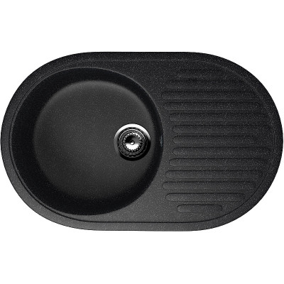 Кухонная мойка Ulgran Classic U-107-302 овальная 720х455х180 одна чаша с правым крылом песочная