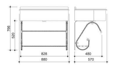 CAPRIGO CLASSIC 7062/80-crm подвесная консоль, хром