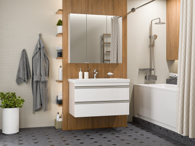 Тумба под раковину Misty Ингрид 90 подвесная П-Инг-01090-011П2Я