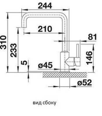 Кухонный смеситель Blanco Mili 526236 черный