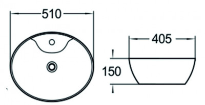 Раковина SantiLine 51 SL-1043 Белая Накладная Овальная