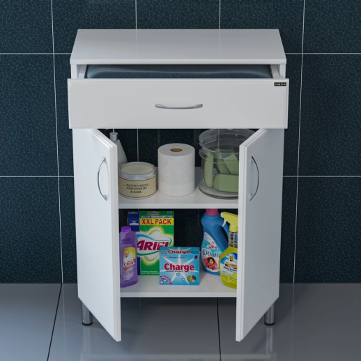 Тумба напольная СаНта "ТН-600" 2 двери, 1 ящ., белая