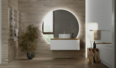 Зеркало в ванную Jorno Solis New 34 SolN.02.34/W/JR с подсветкой с бесконтактным выкл округлое