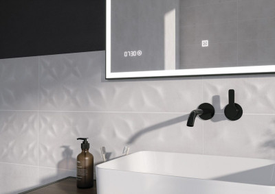 Зеркало подвесное в ванную Cersanit Led 011 Design 100 KN-LU-LED011*100-d-Os с подсветкой с часами