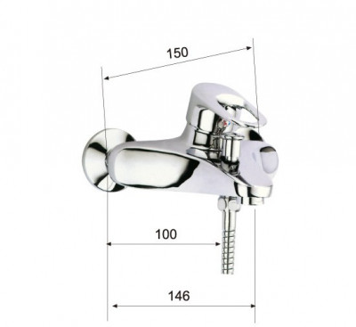 KorDi Curico KD 877 - C32 смеситель для ванны и душа, хром