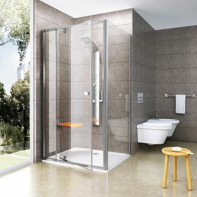 RAVAK Pivot 90GA0U00Z1 жесткая душевая стенка PPS-90, сатин/транспарент/стекло