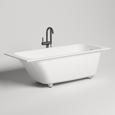 Ванна из искусственного камня Salini Orlanda Kit 180х80 102112G белая глянцевая прямоугольная
