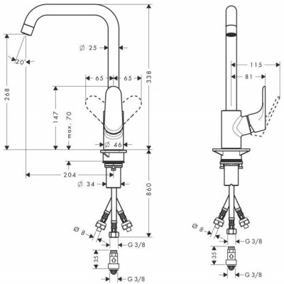 Смеситель для кухни Hansgrohe Focus E2 31822000 (хром)