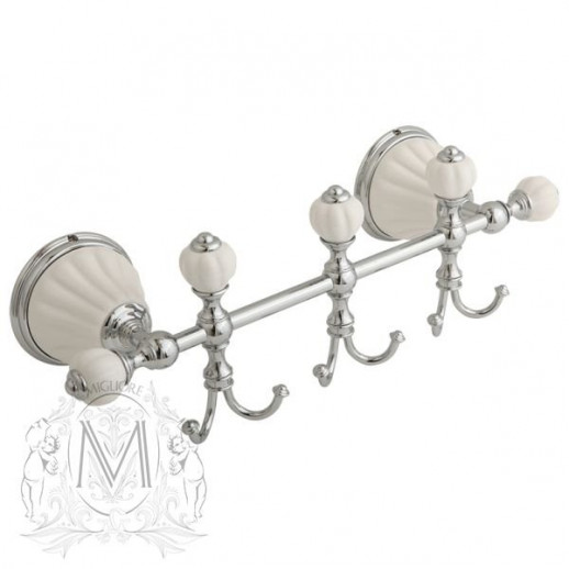 MIGLIORE Olivia 17494 планка с тремя крючками 30 см, хром