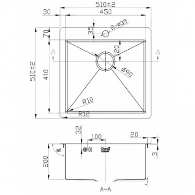 Zorg Inox PVD 5151 GRAFIT кухонная мойка, графит