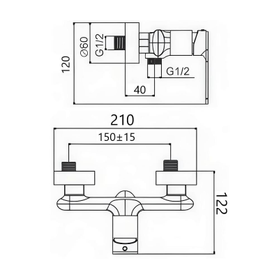 Смеситель для душа Maretti Aria AR35R845, хром