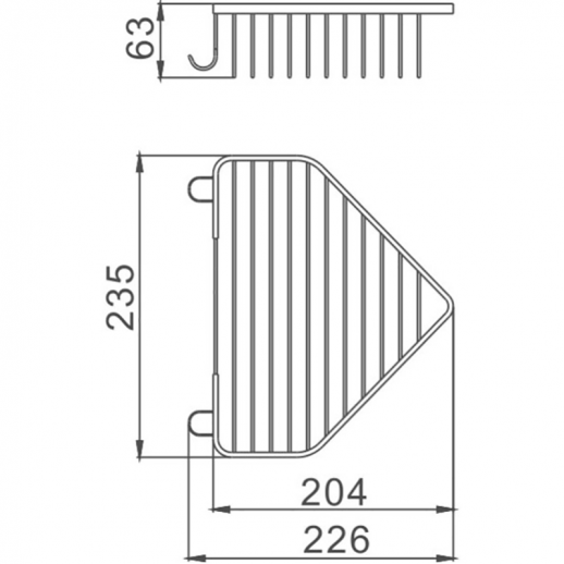 Полка-корзина Haiba HB335 угловая (металл) хром