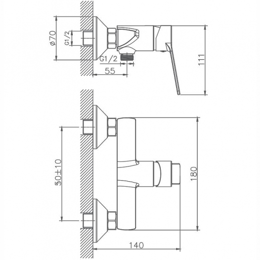 Гигиенический душ со смесителем Haiba HB55559 (латунь) хром