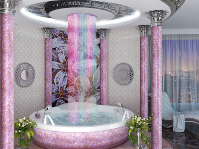 Otler Pearl PD82 круглый душ с подсветкой, 7 цветов, 82см