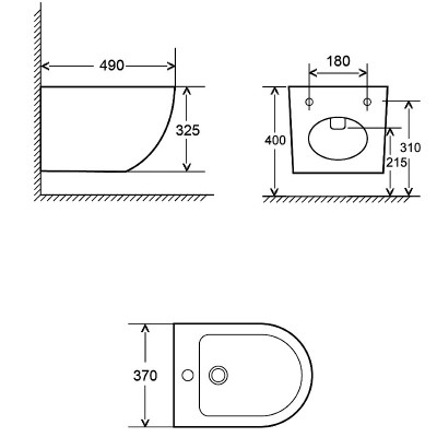 Биде подвесное AQUAme AQM2102 белое глянцевое