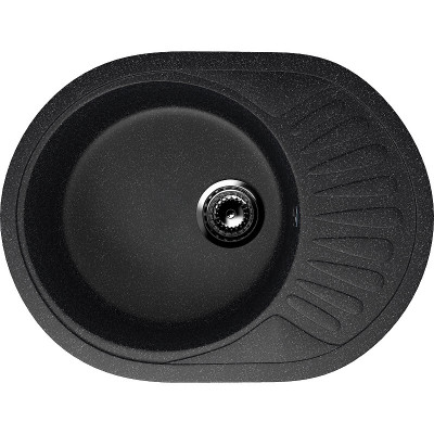 Кухонная мойка Ulgran Classic U-107m-302 овальная 570х450х155 одна чаша с левым крылом песочная