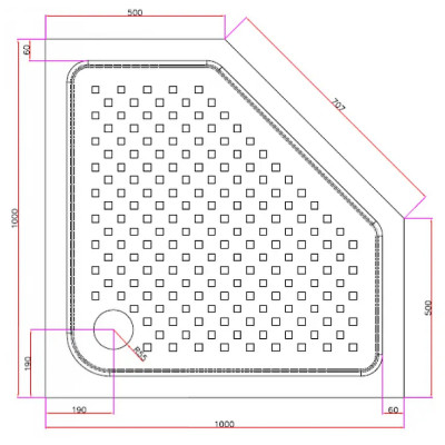 Акриловый поддон для душа Cezares Tray A 100x100 TRAY-A-P-100-15-W белый