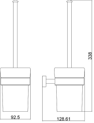 Туалетный ершик Belz B903 B90310 черный матовый настенный