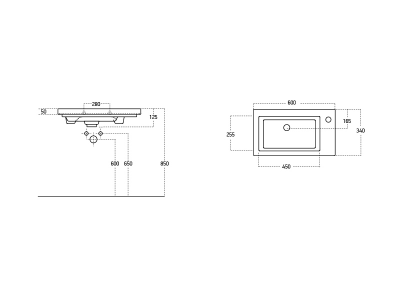 Мебельный умывальник Dreja ISIK 60 см, белая керамика