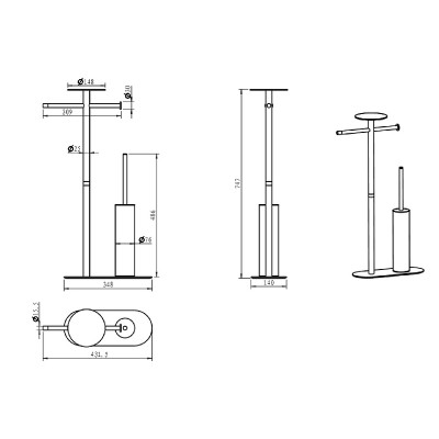 Напольная стойка Boheme Venturo 10953-MG золото матовое