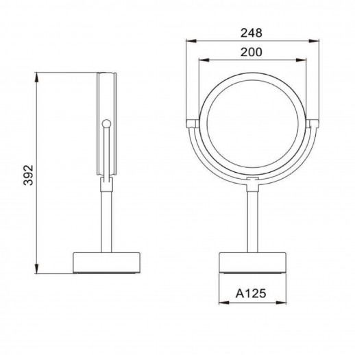 Зеркало косметическое JAVA S-M221LB, матовое золото