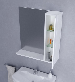 Зеркальный шкафчик для ванной 1Marka Вита 65 Белый глянец (У26206)