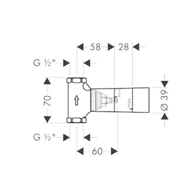 Hansgrohe 15974180 скрытая часть запорного вентиля, керамическая (G 1/2)