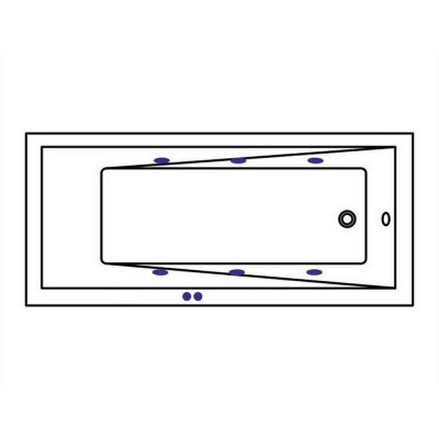 Ванна прямоугольная с гидромассажем WHITECROSS Wave 150x70 "SOFT" золото (0101.150070.100.SOFT.GL)