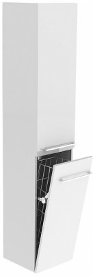 Шкаф пенал в ванную De Aqua Токката Тока 1S 30 R 167382 подвесной с бельевой корзиной белый