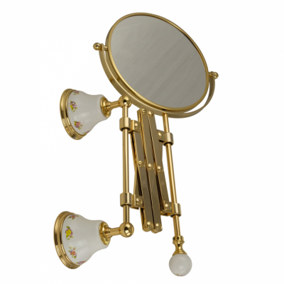 MIGLIORE Provance 17695 зеркало оптическое пантограф настенное, керамика с декором/золото