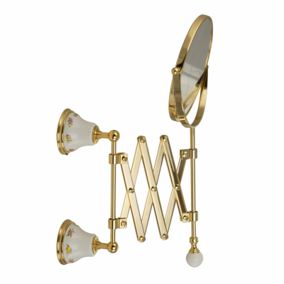 MIGLIORE Provance 17695 зеркало оптическое пантограф настенное, керамика с декором/золото