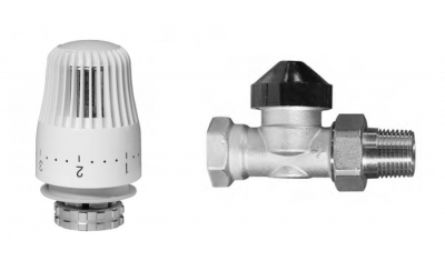 Комплект терморегулятора для двухтрубной системы отопления TR-N прямой и TR 84 20 мм 3/4", Ридан 013G2176R