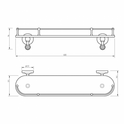 MIGLIORE Amerida SWAROVSKI 16601 полка с галереей, золото