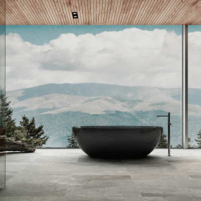 Ванна из полиэфирной смолы Vincea 170х75 VBT-6T01B черная без гидромассажа овальная