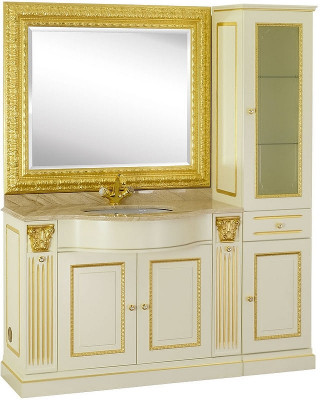 Тумба под раковину Migliore Ravenna 119 R 27066 слоновая кость золото без столешницы